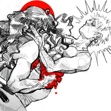 Half body with colour detail and extra character