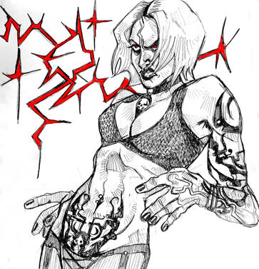 Half Body Sketch with colour element